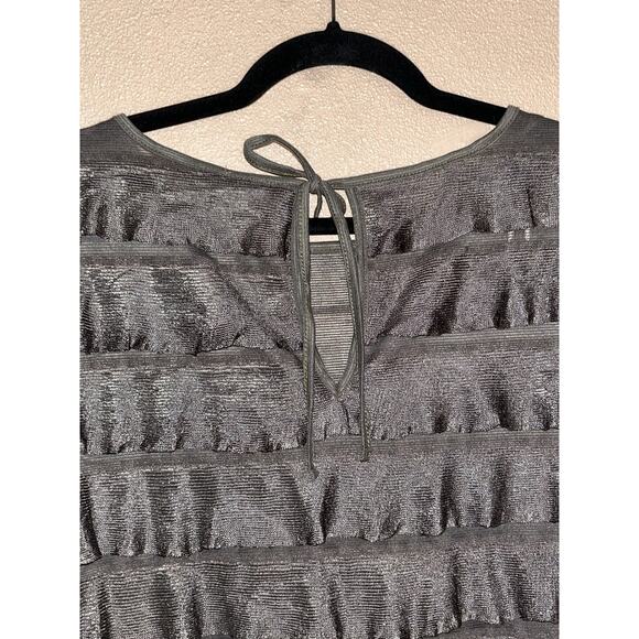 Anthropologie Vanessa Virginia Green Ruffle Tiered Top Womens Medium NWT Fun - Picture 7 of 11